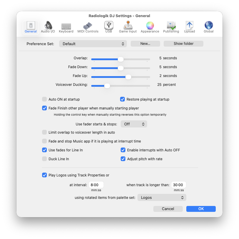 Radiologik DJ General Settings